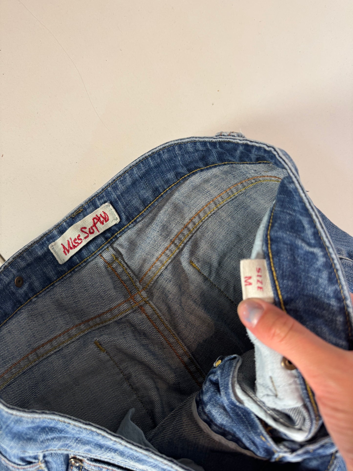 Lågmidjade jeans–stl: S