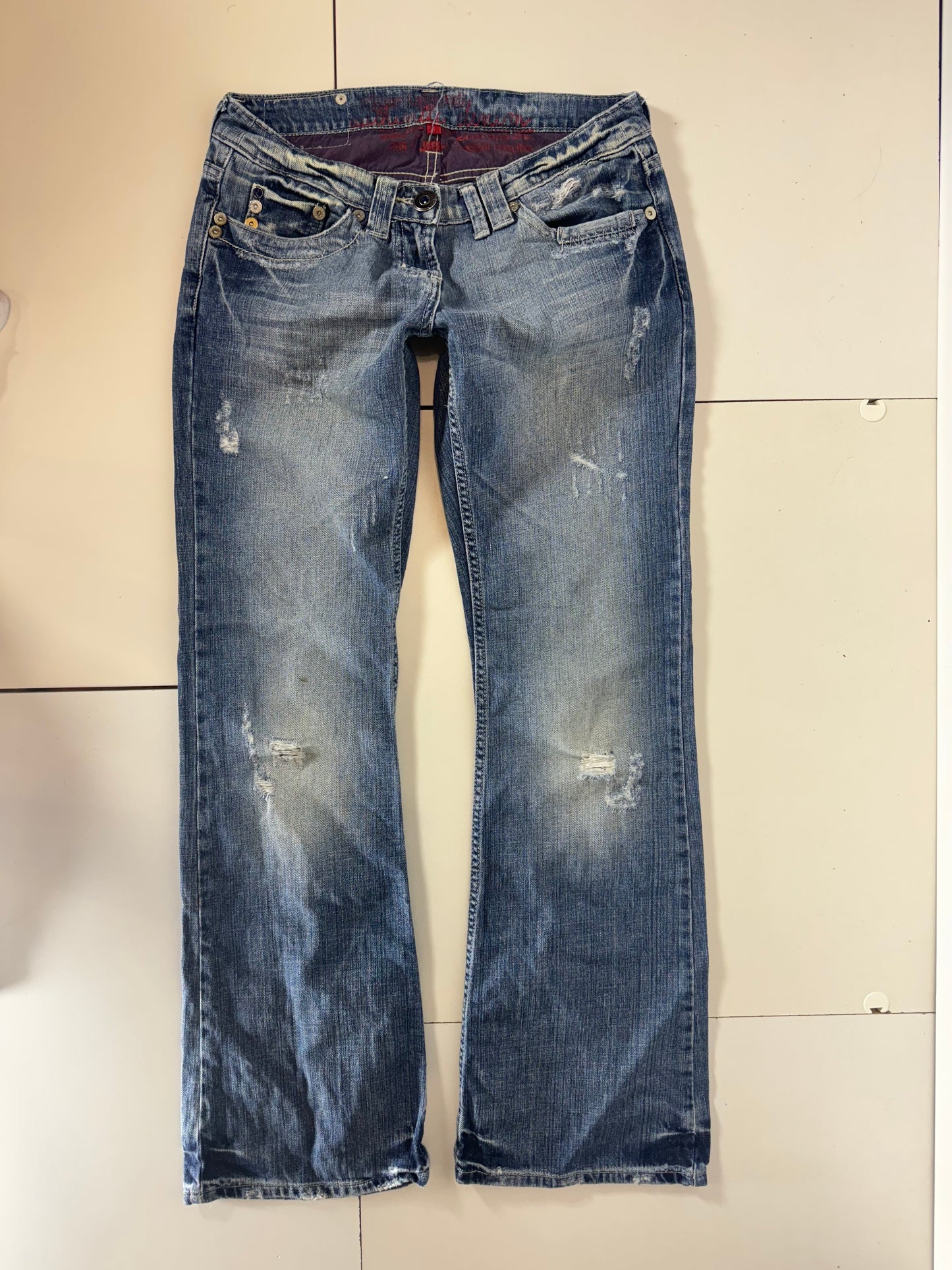 Lågmidjade jeans–stl: S