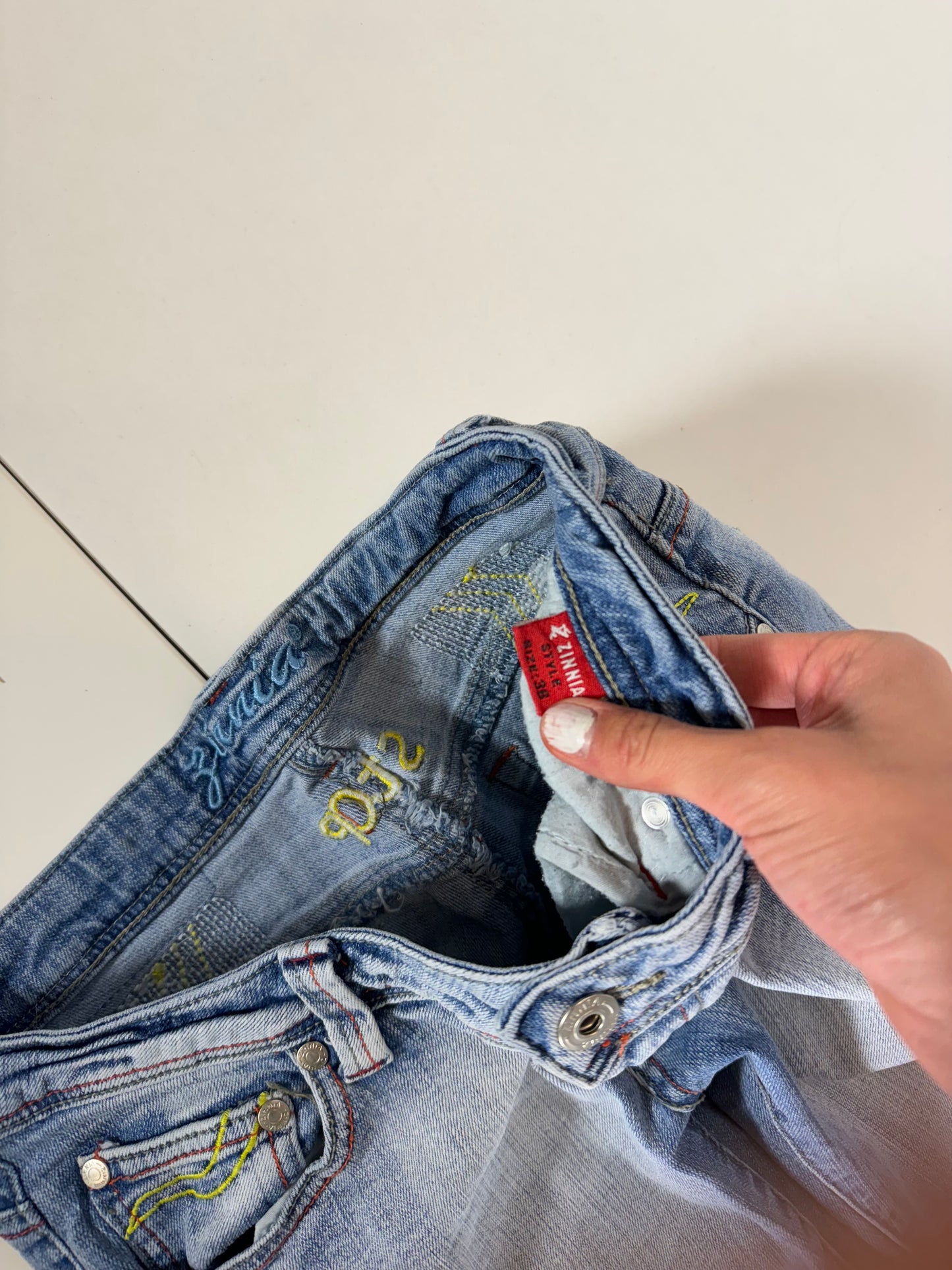 Lågmidjade jeans–stl: XS/S
