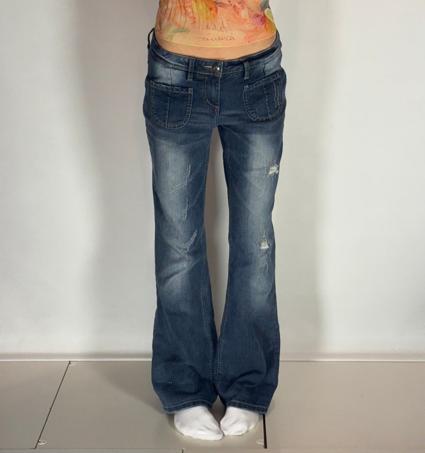 Lågmidjade jeans–stl: S