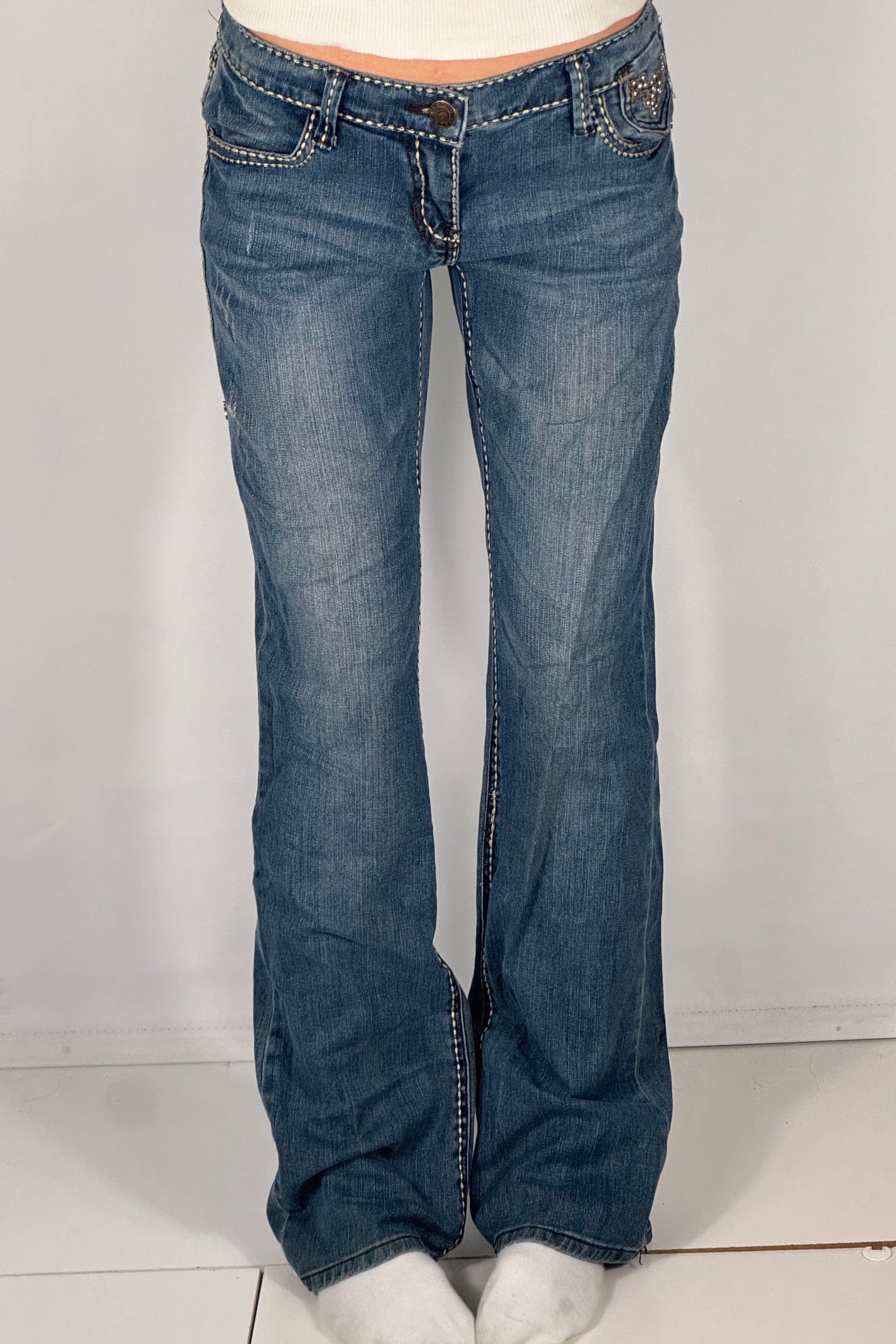 Lavtaljede jeans str: S