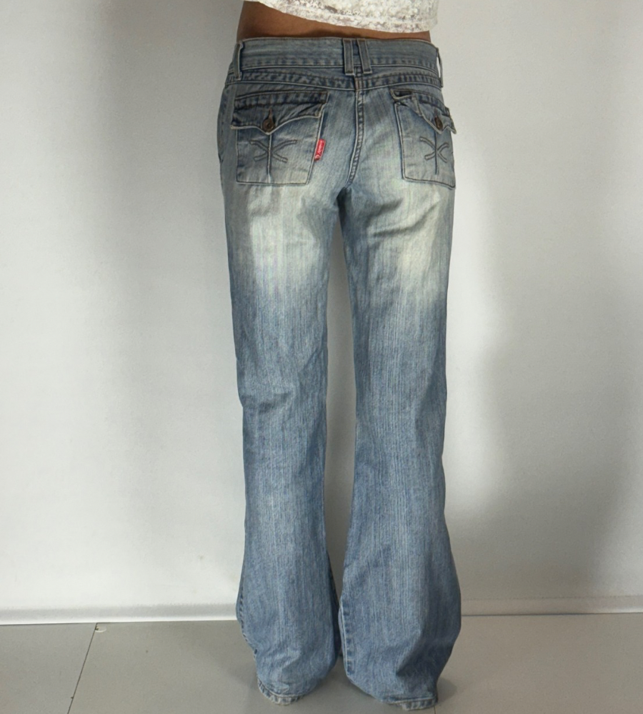Lågmidjade jeans–stl: S