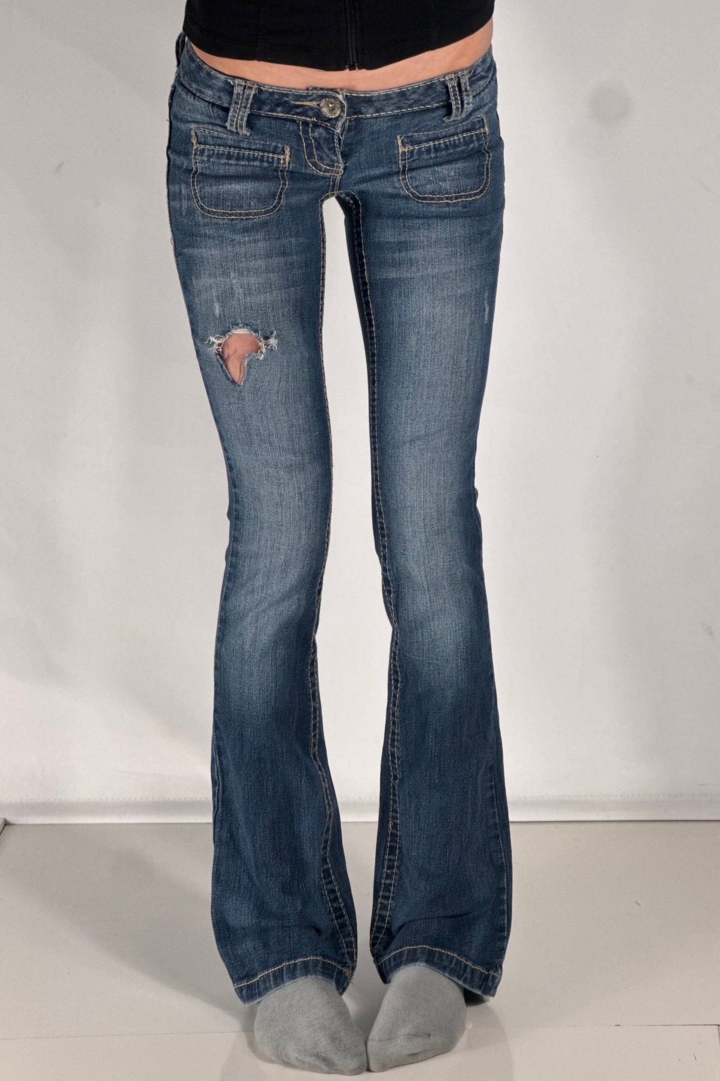 Lavmidede jeans str: XXS
