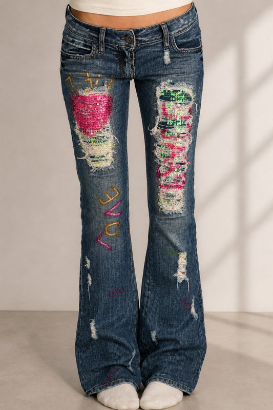 Lavtaljede jeans str: S