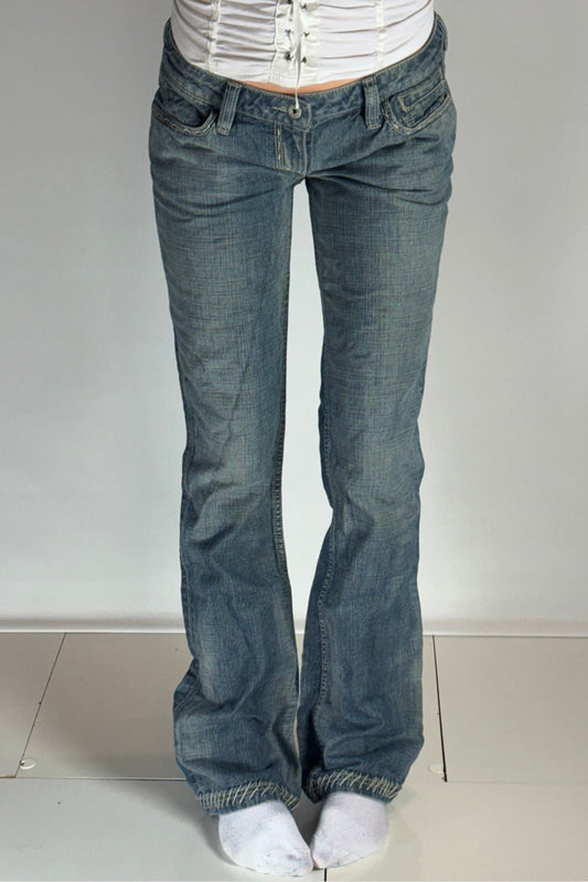 Lågmidjade jeans–stl: S