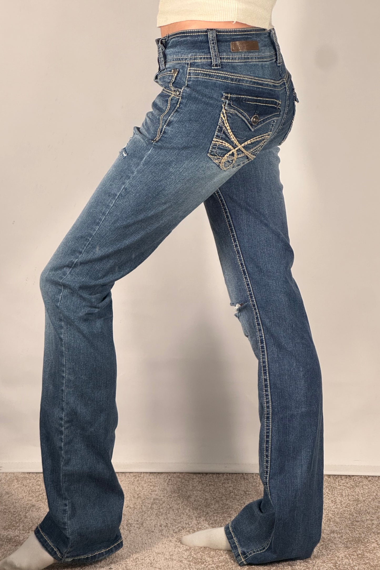 Utsvängda jeans stl: XS