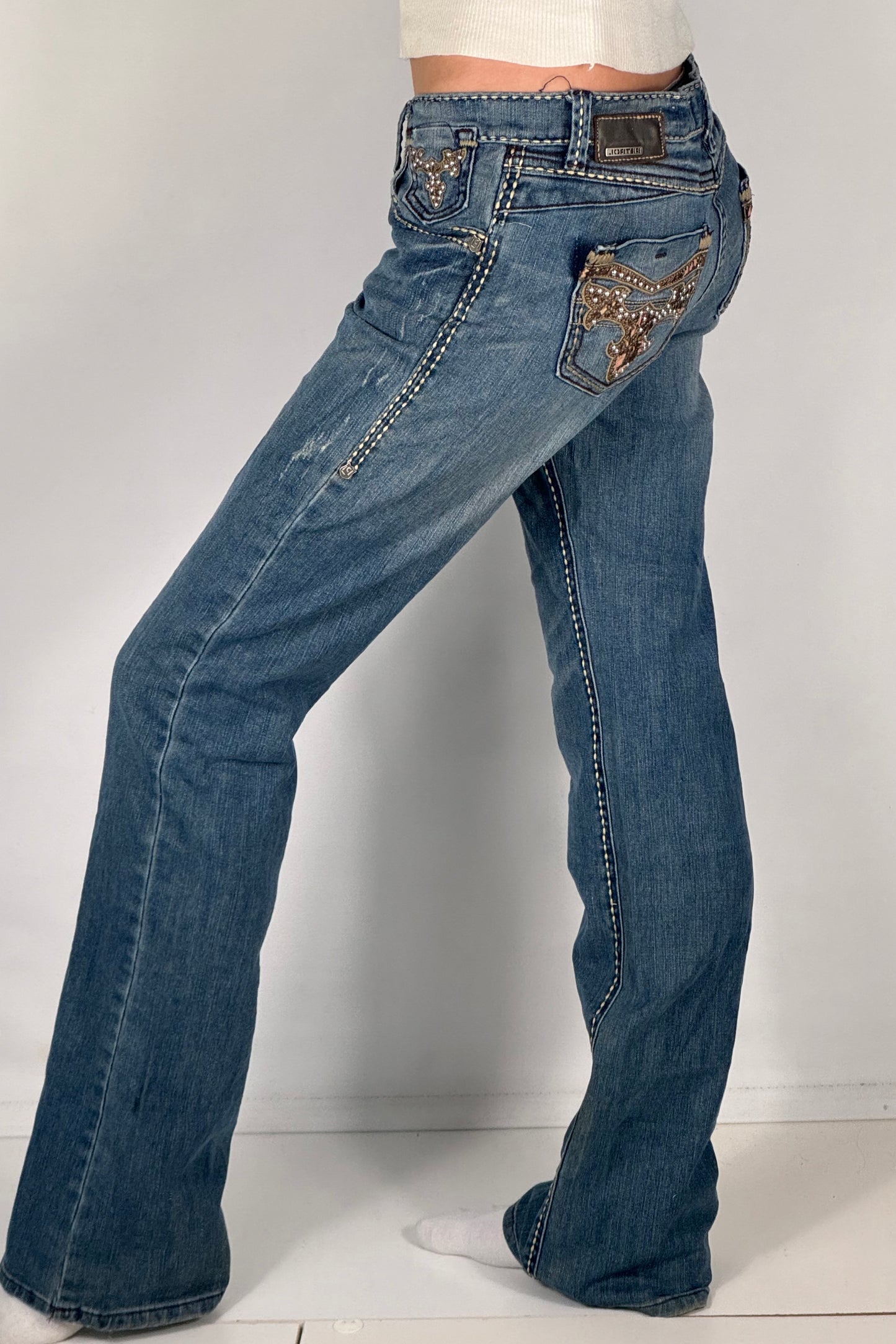 Lavtaljede jeans str: S