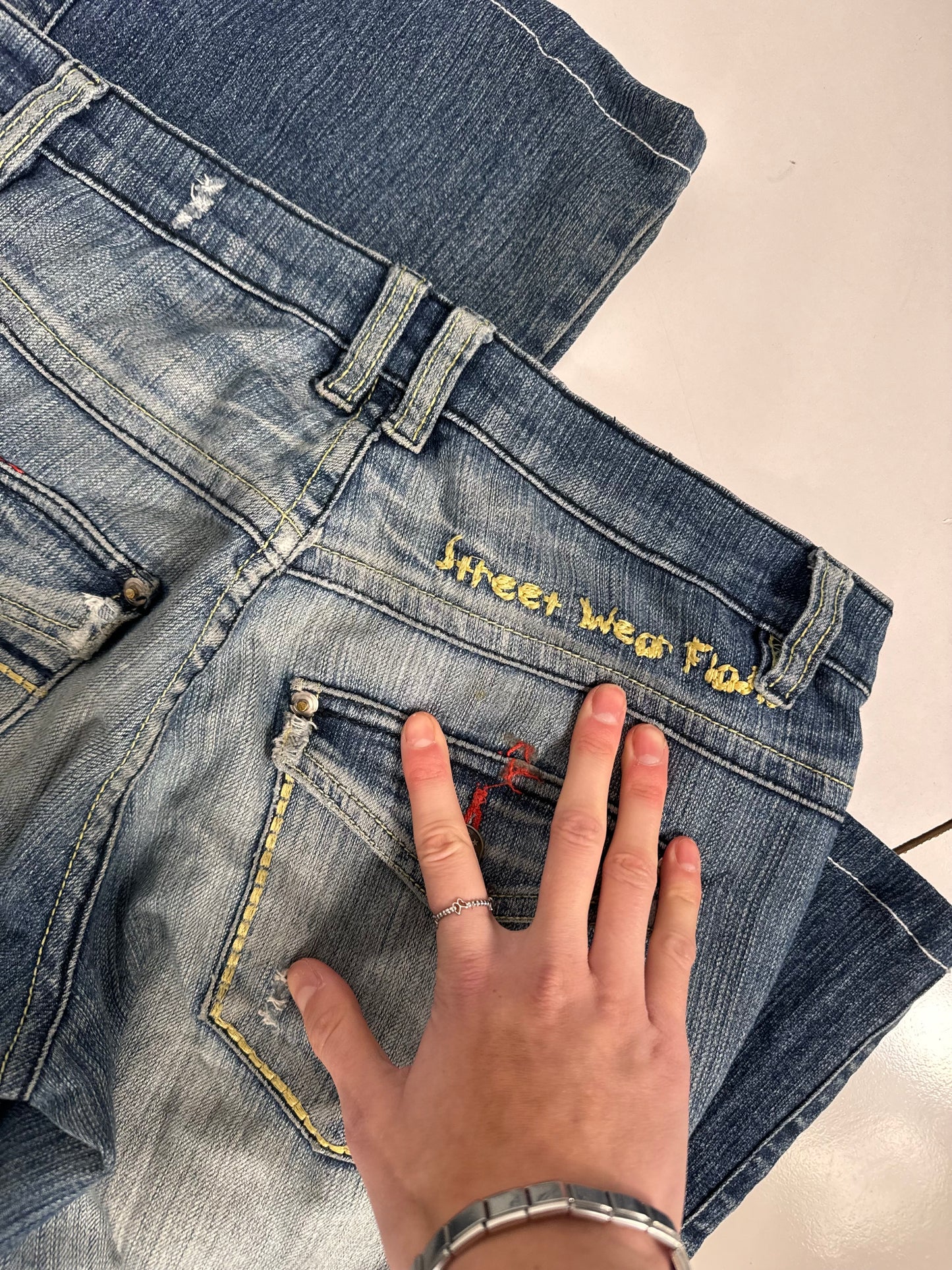 Lavtaljede jeans str: S