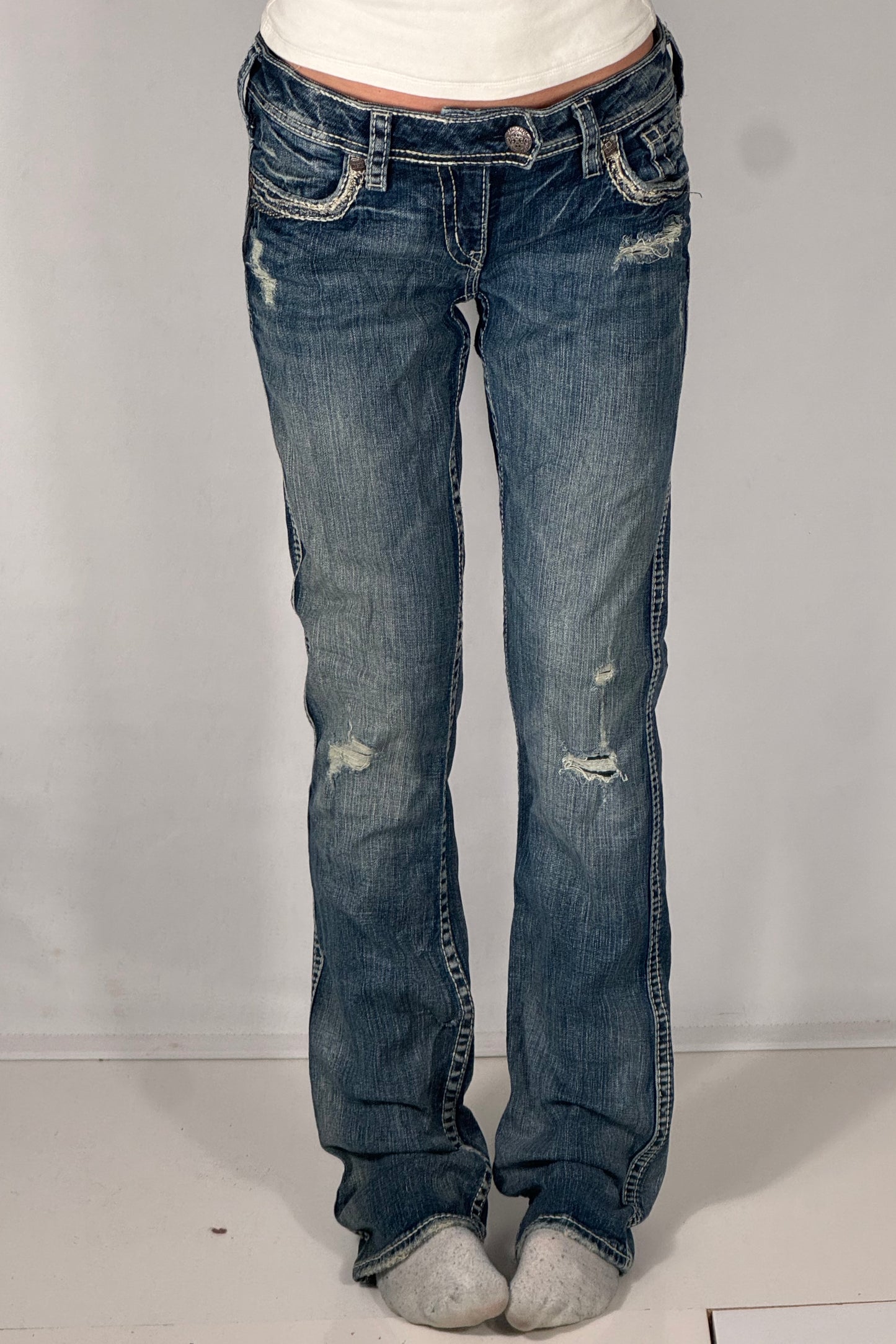 Lavtaljede jeans str: S
