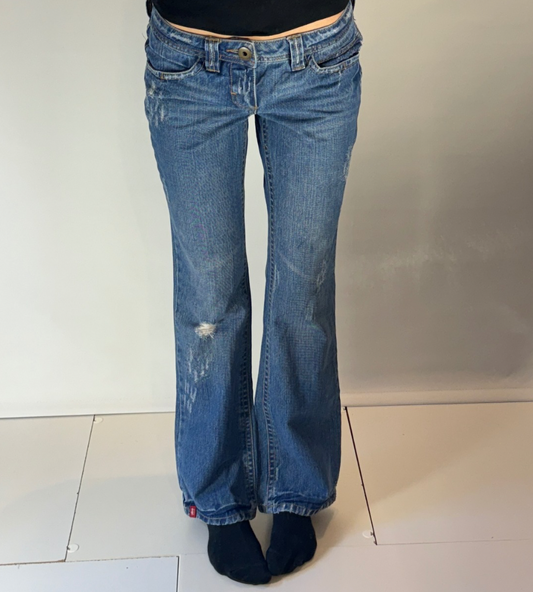 Lågmidjade jeans–stl: S