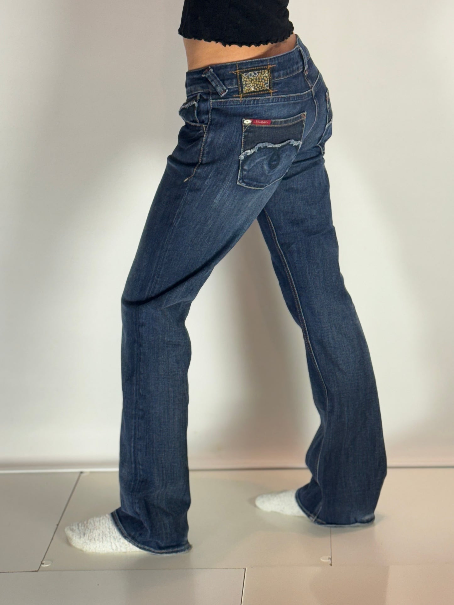 Lågmidjade jeans–stl: S