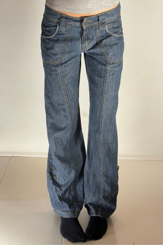 Lågmidjade jeans–stl: S