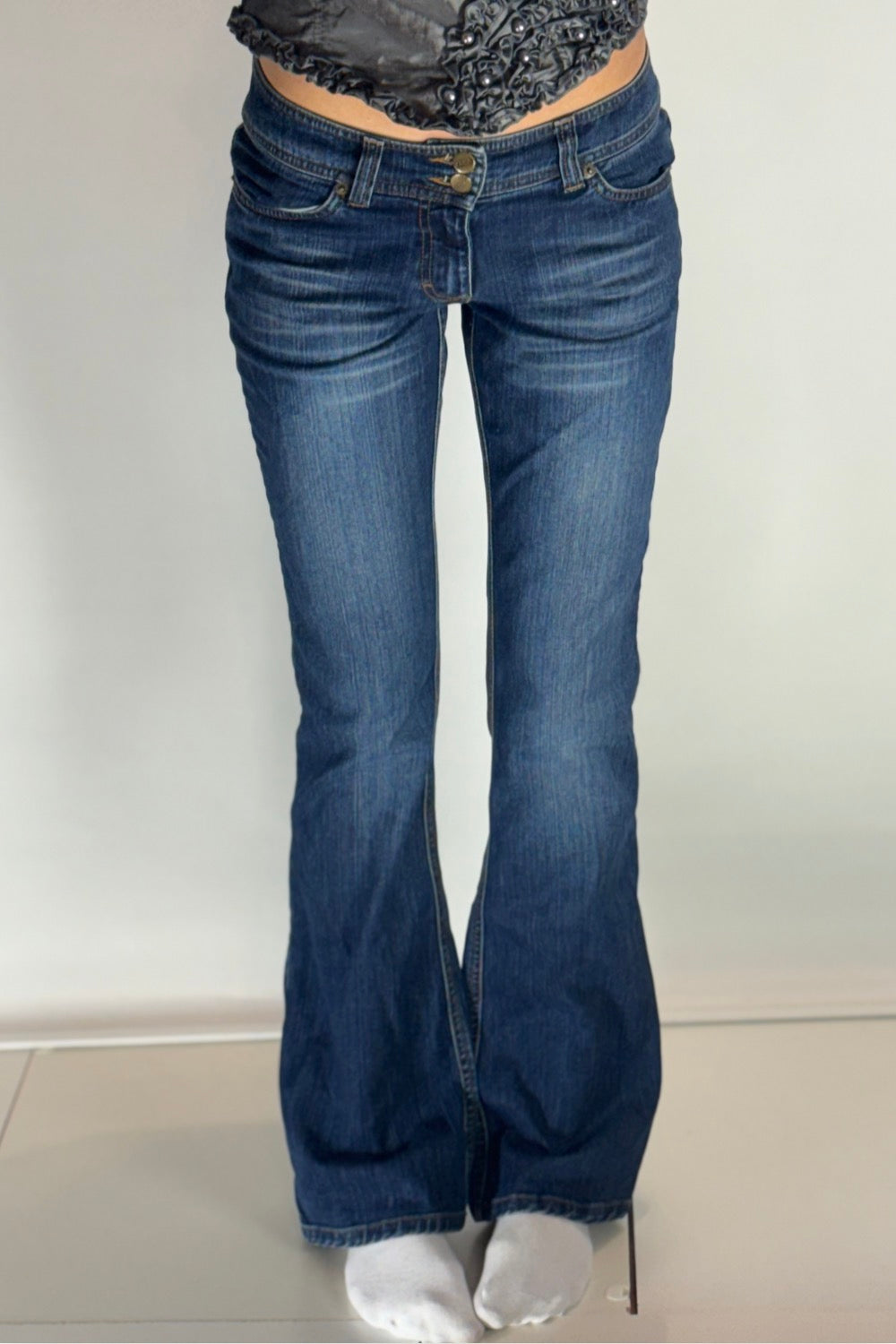 Lågmidjade jeans–stl: S