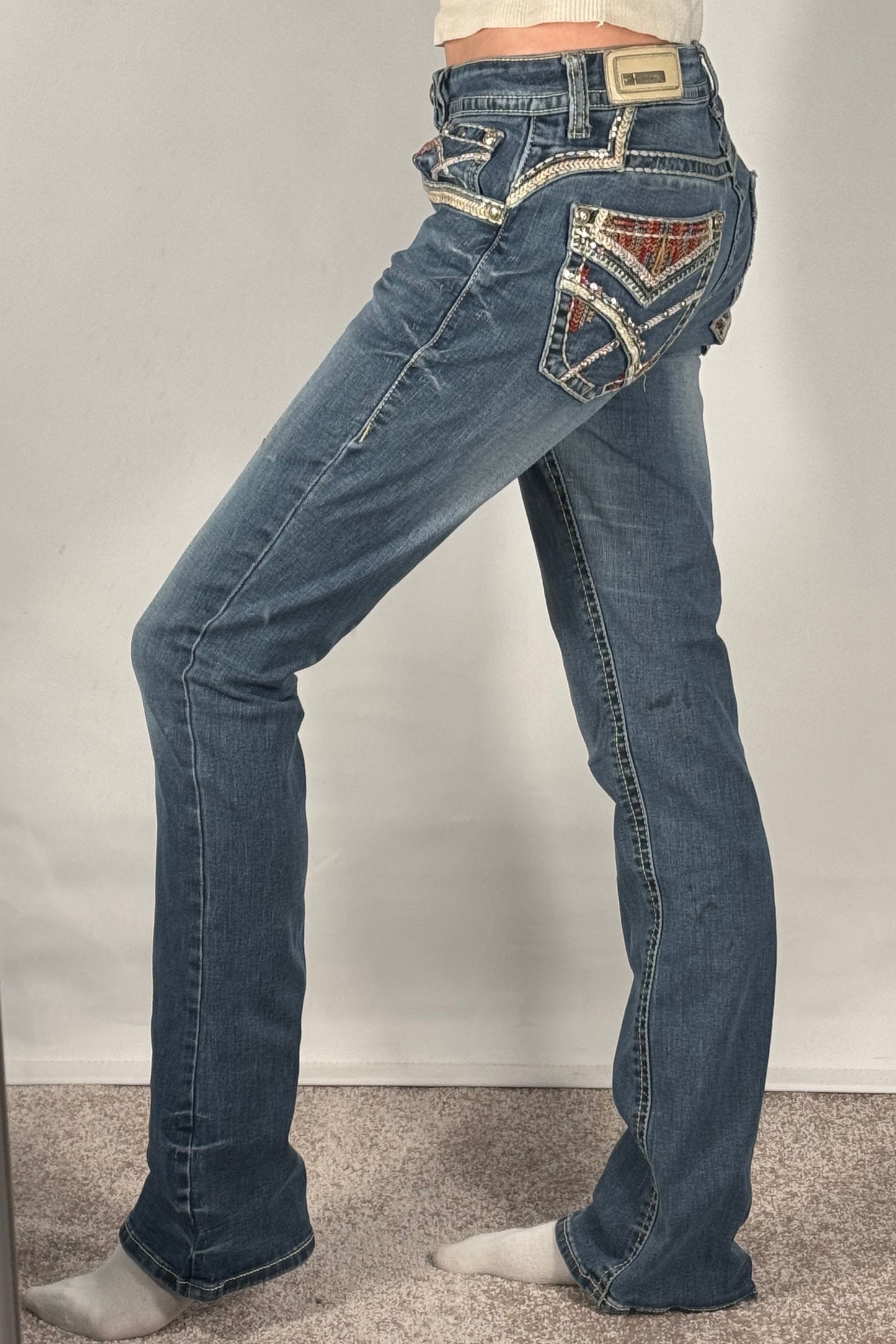 Utsvingte jeans str: XS