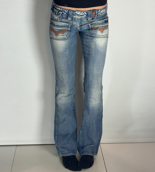 Lågmidjade jeans–stl: XS