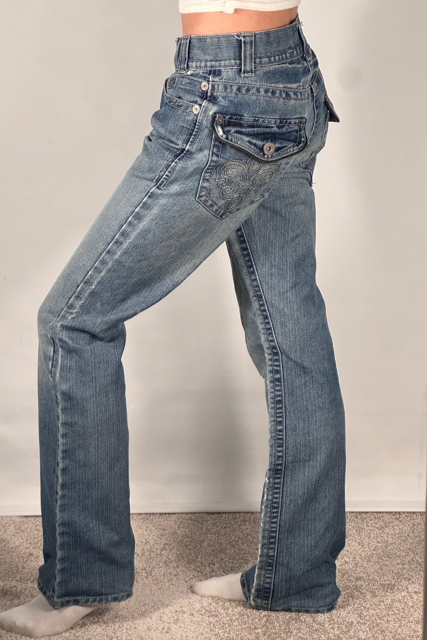 Utsvängda jeans stl: XS