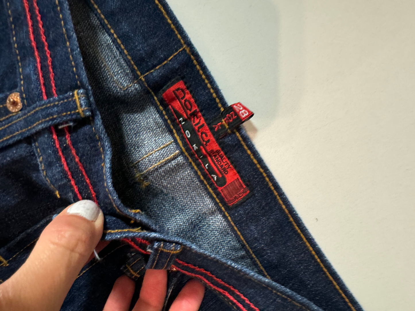 Lågmidjade jeans–stl: XS