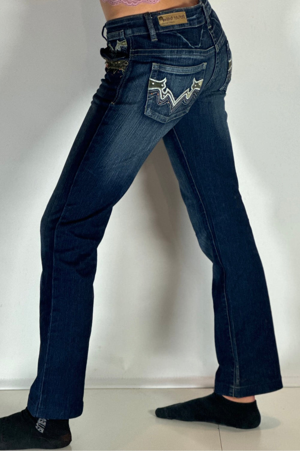 Lågmidjade jeans–stl: S
