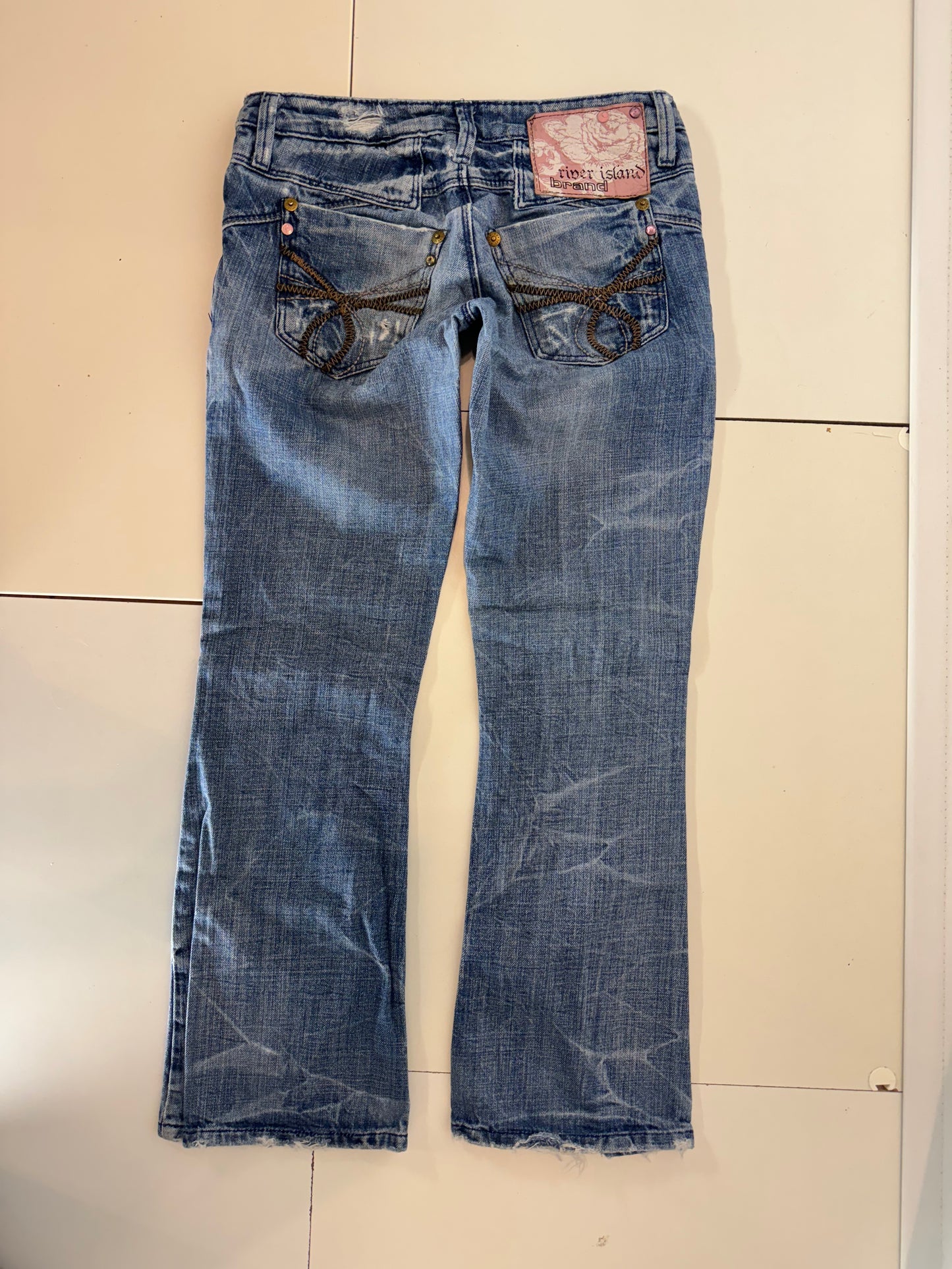 Lågmidjade jeans–stl: S