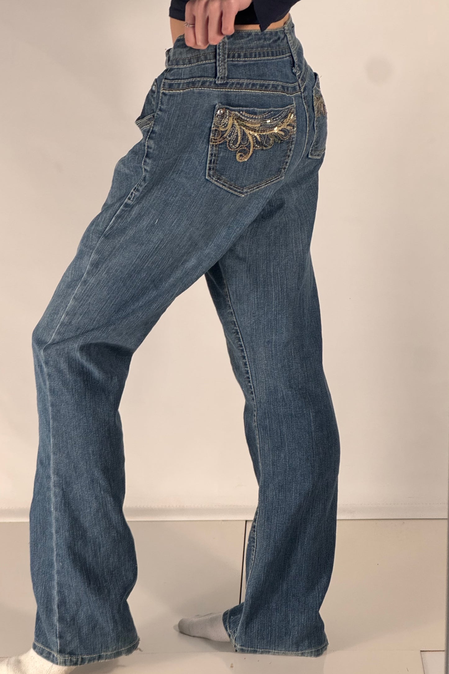 Lavtaljede jeans str: M