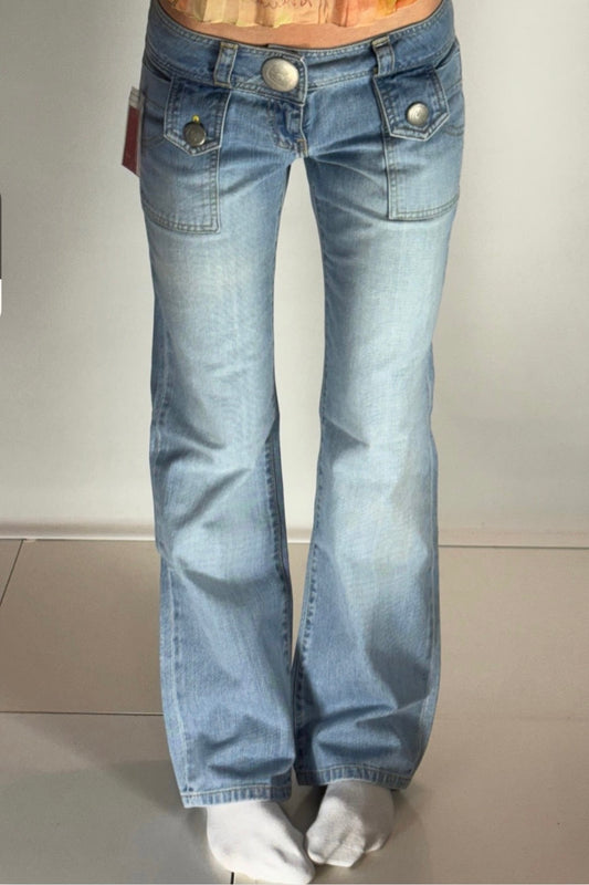 Lågmidjade jeans–stl: S