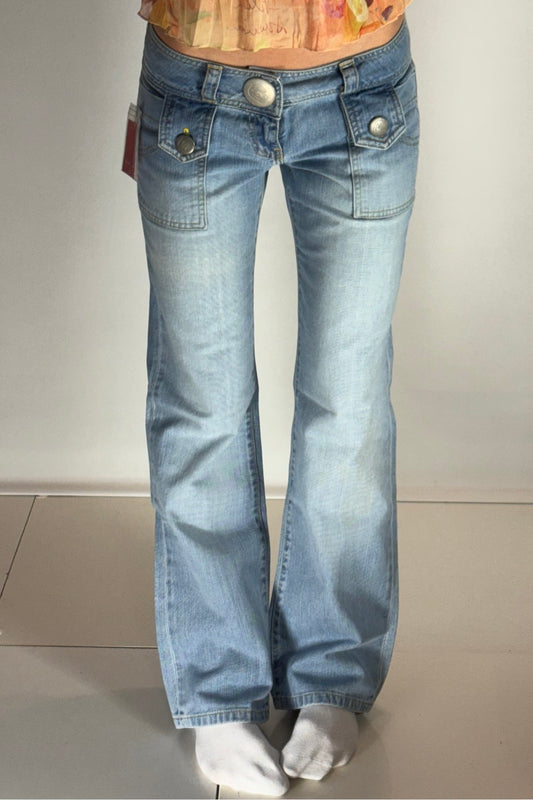 Lågmidjade jeans–stl: S