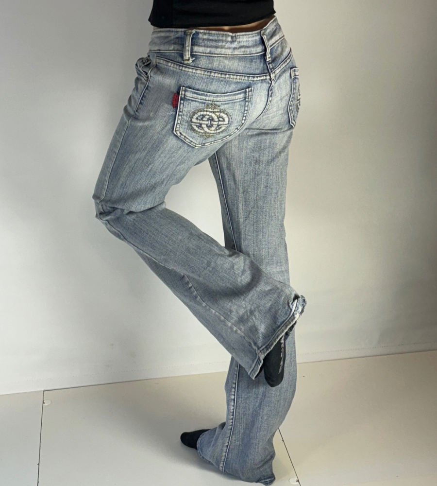 Lågmidjade jeans–stl: S