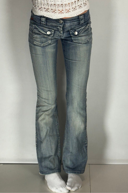 Lågmidjade jeans–stl: XS