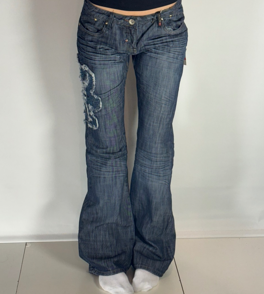 Lågmidjade jeans–stl: S