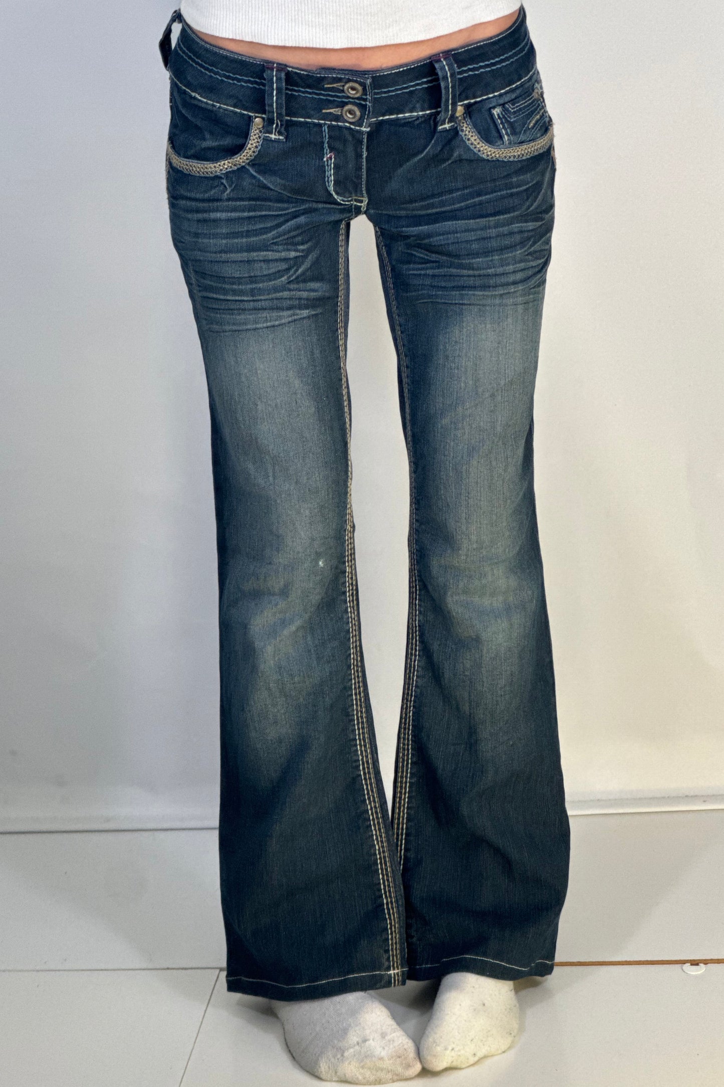 Lavtaljede jeans str: S