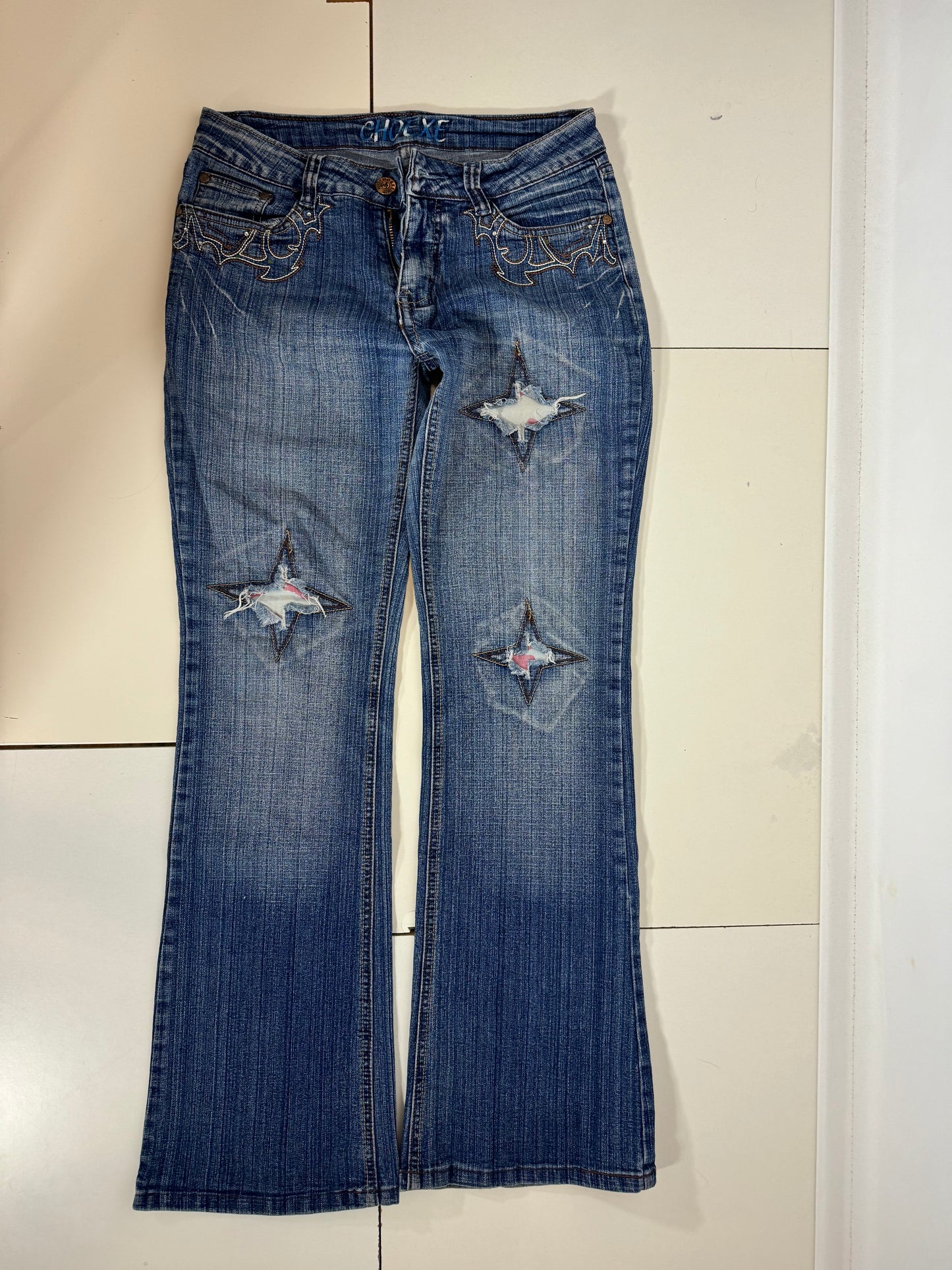 Utsvängda jeans stl: S/M
