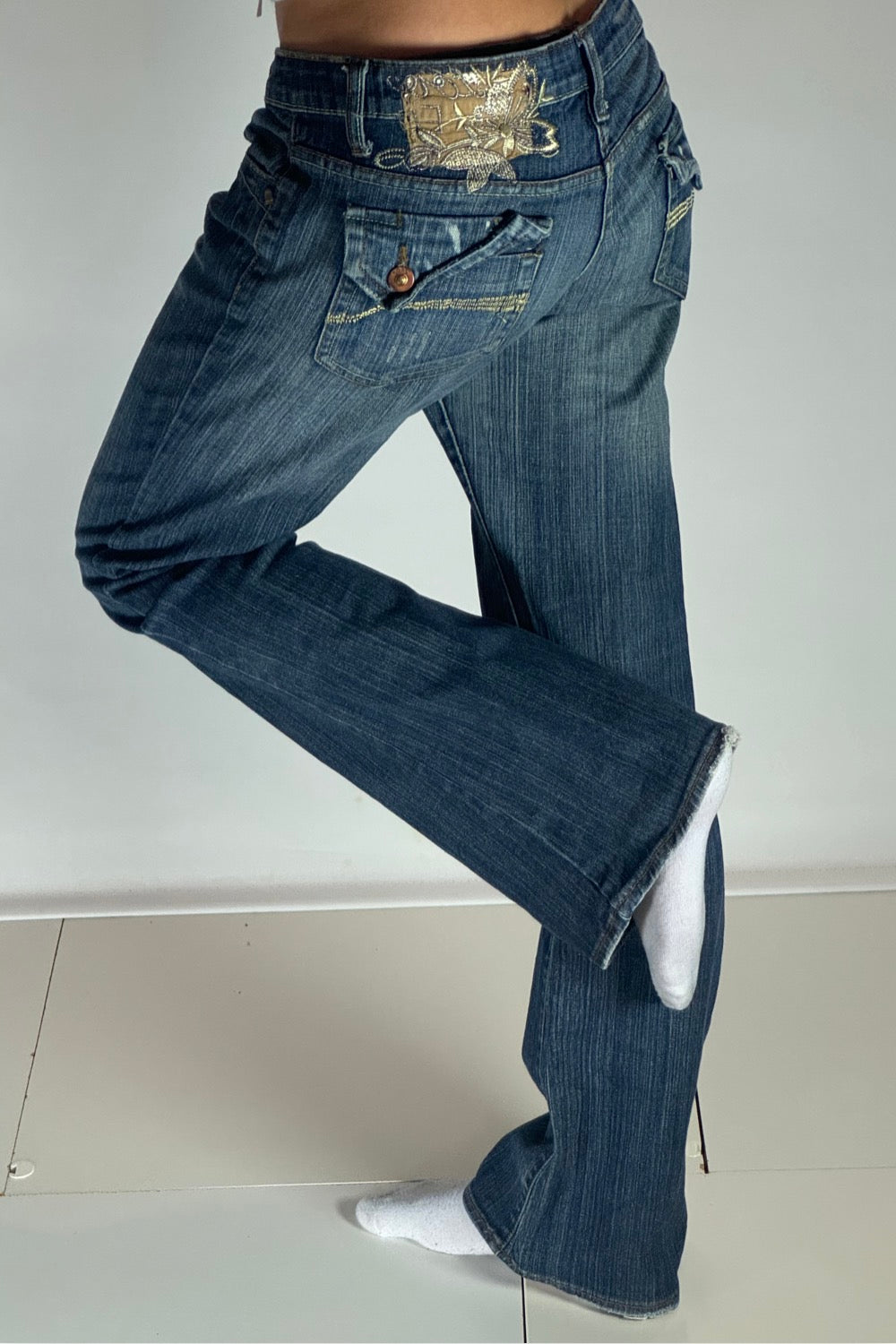 Lågmidjade jeans–stl: S/M