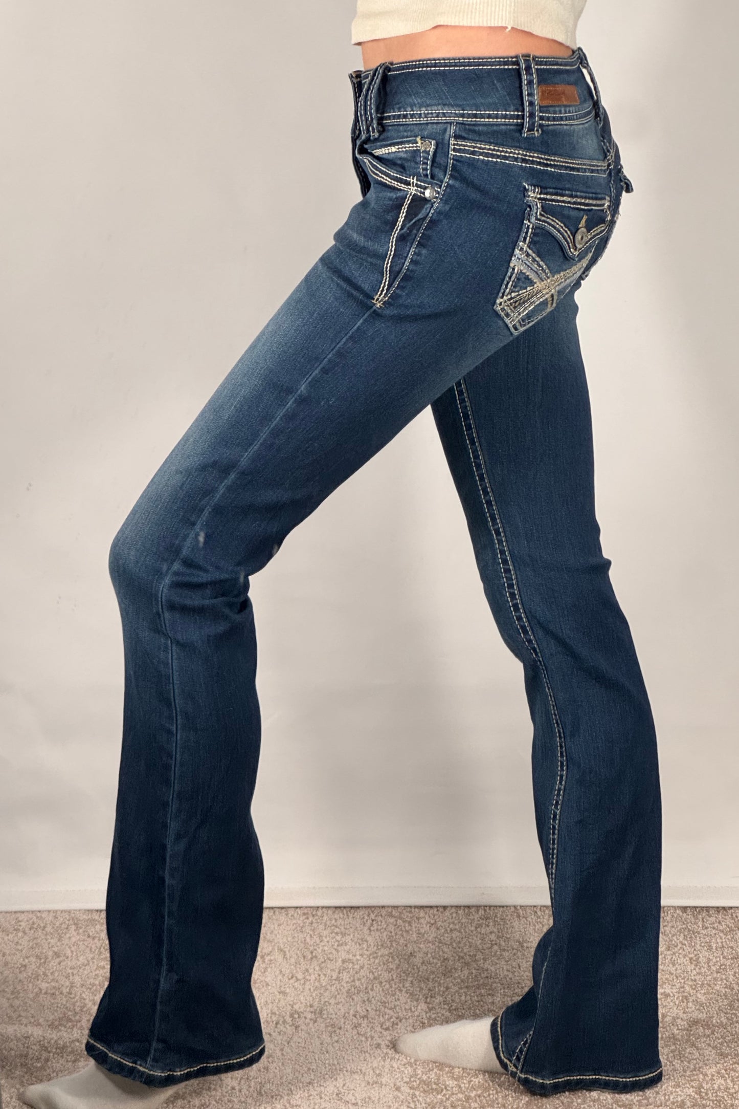 Lavmidede jeans str: XXS