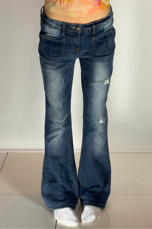Lågmidjade jeans–stl: S
