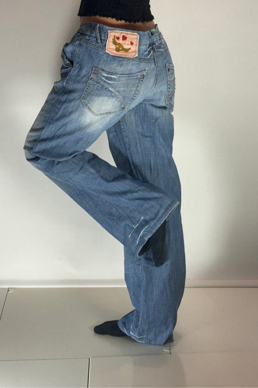Lågmidjade jeans–stl: M