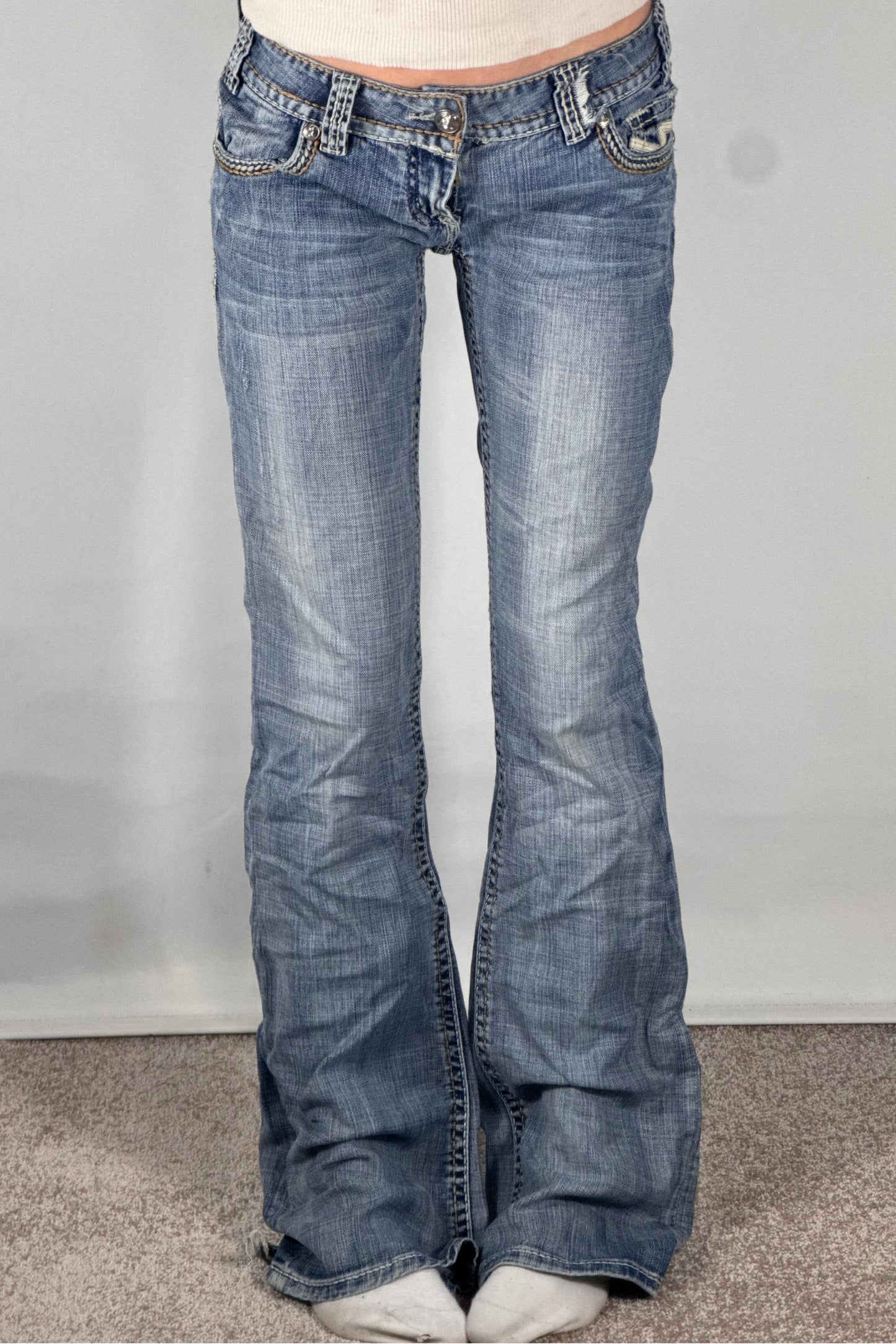 Lavtaljede jeans str: S