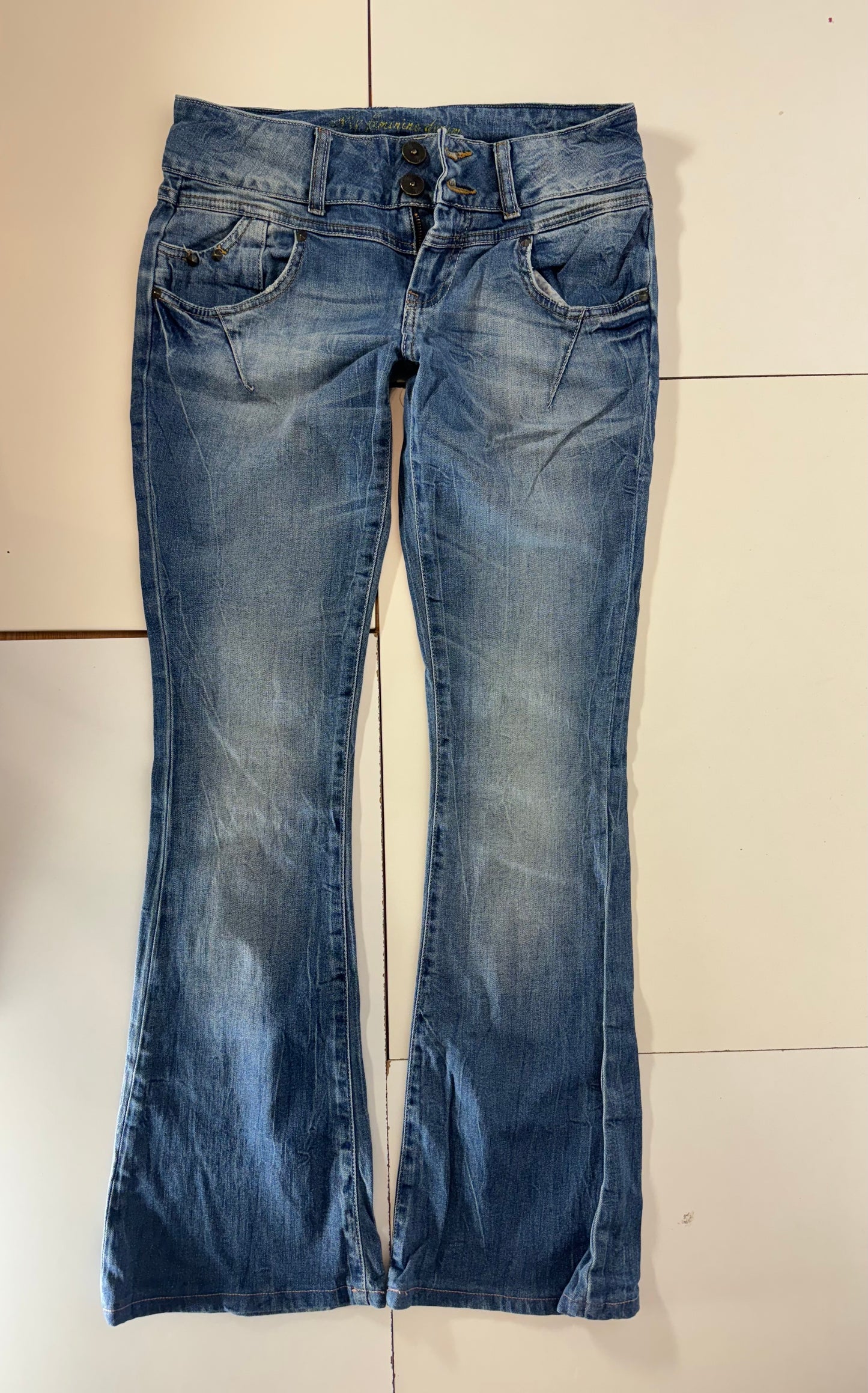 Lågmidjade jeans–stl: S
