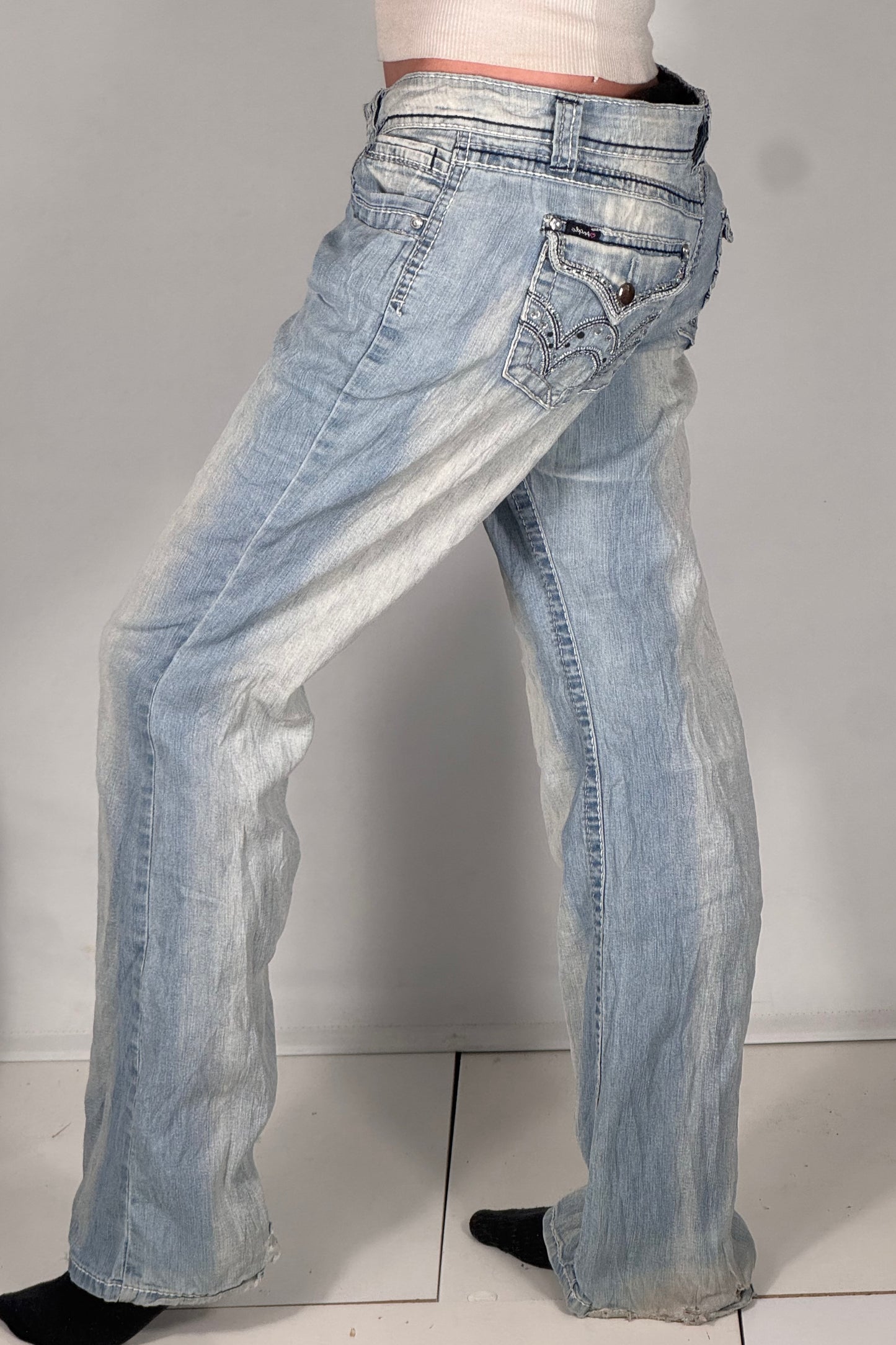 Lavtaljede jeans str: M