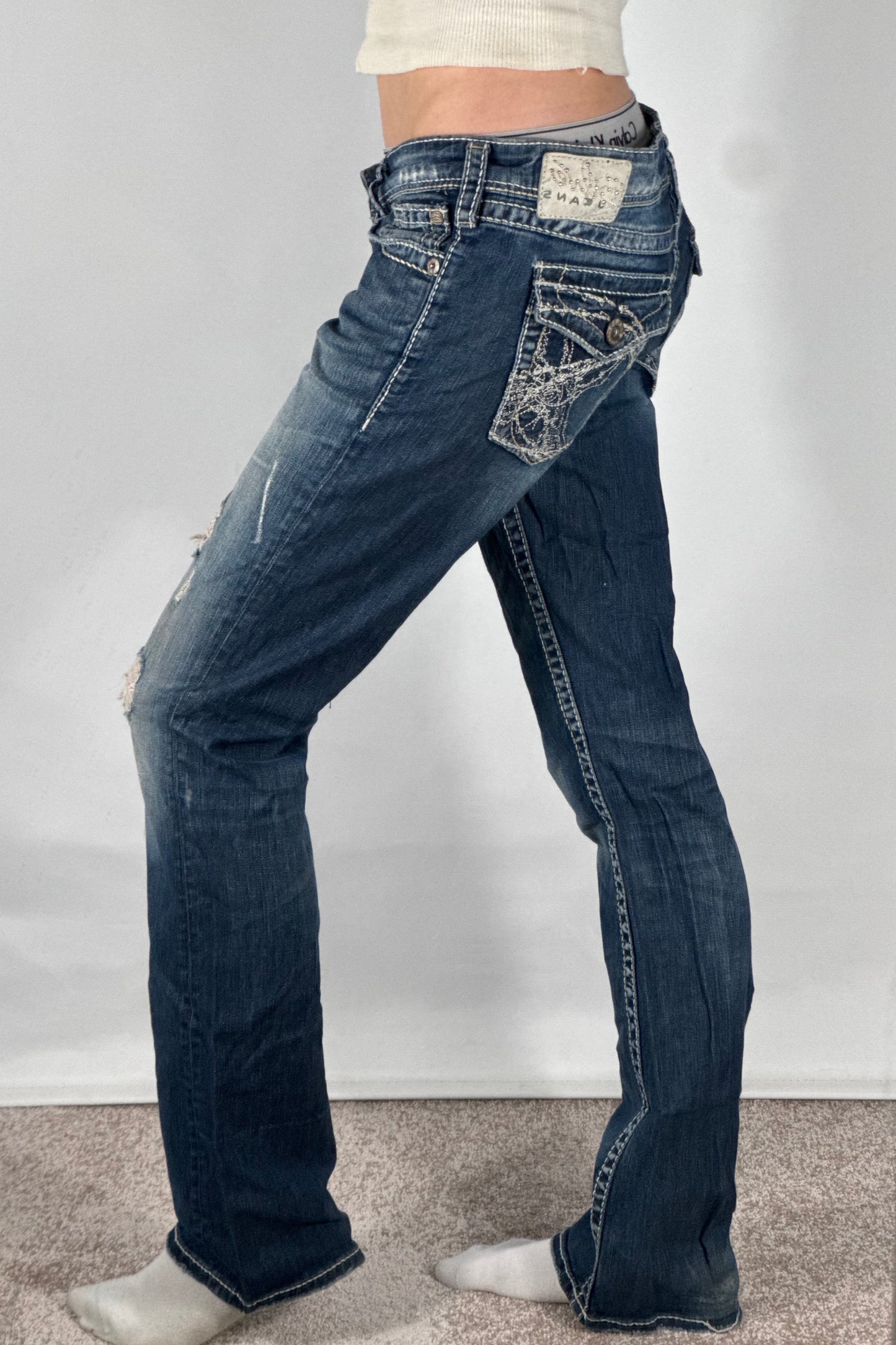 Lavtaljede jeans str: S