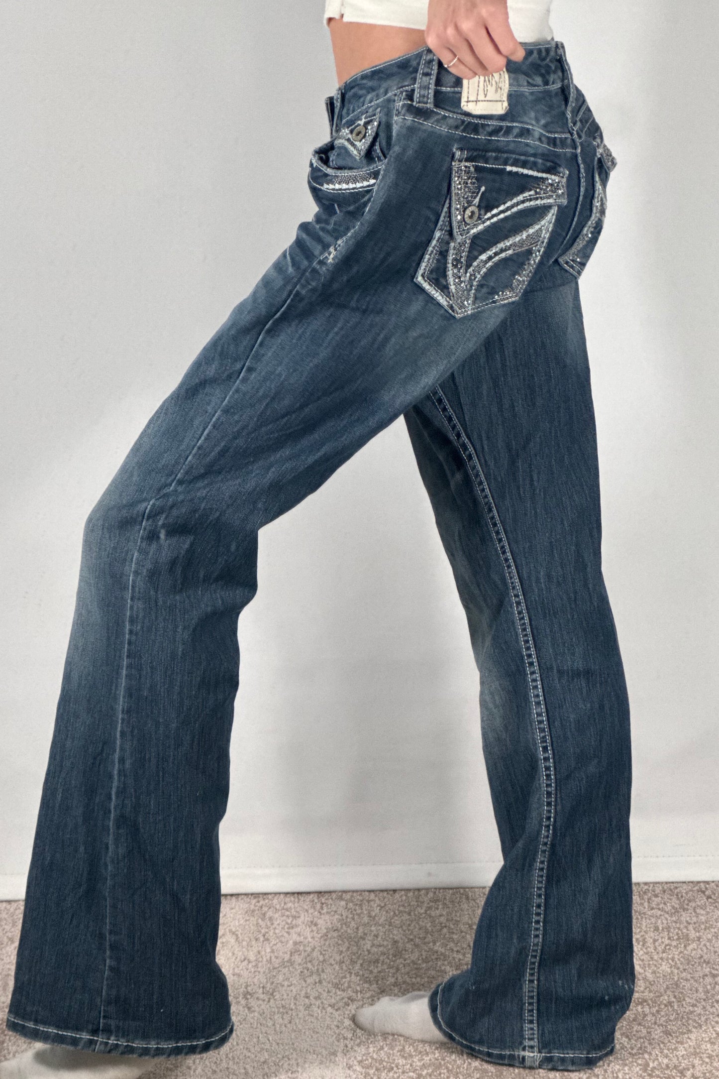 Lavtaljede jeans str: M
