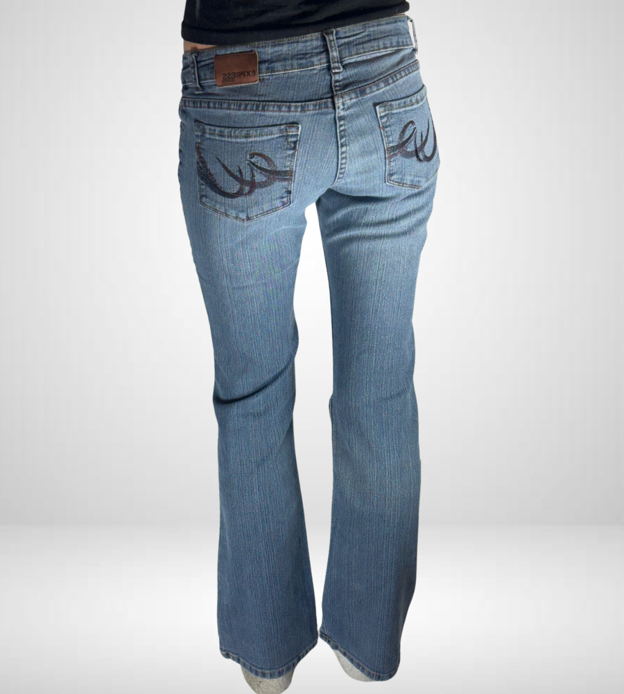 Lågmidjade jeans–stl: S
