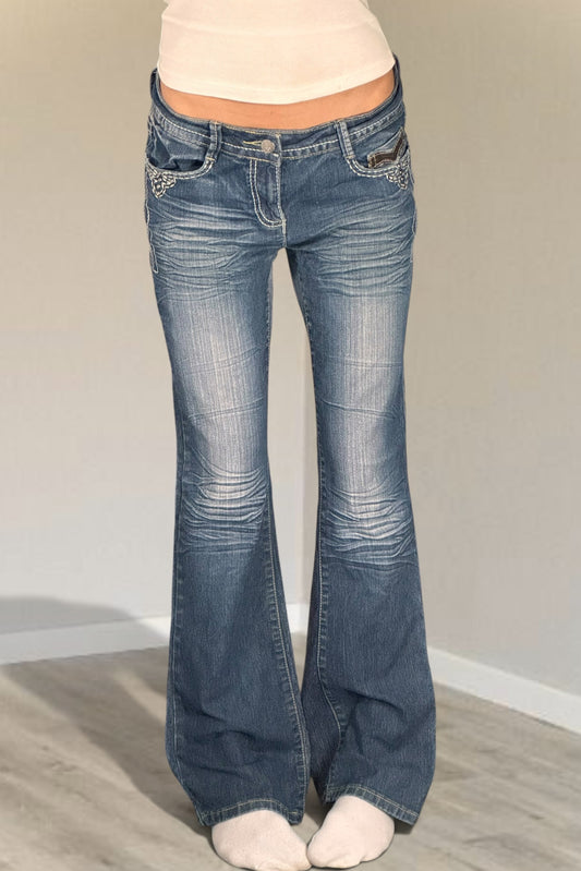 Utsvängda jeans stl: S
