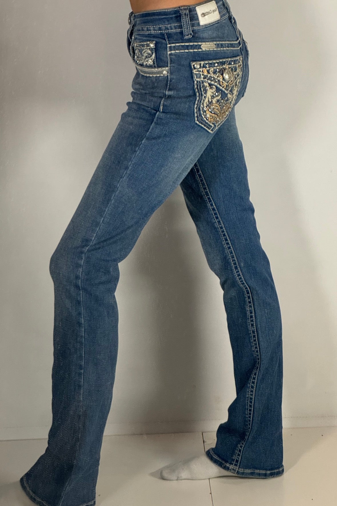 Utsvängda jeans stl: XXS
