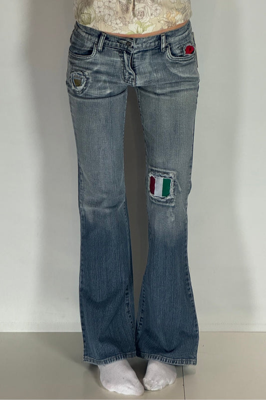 Lågmidjade jeans–stl: XS