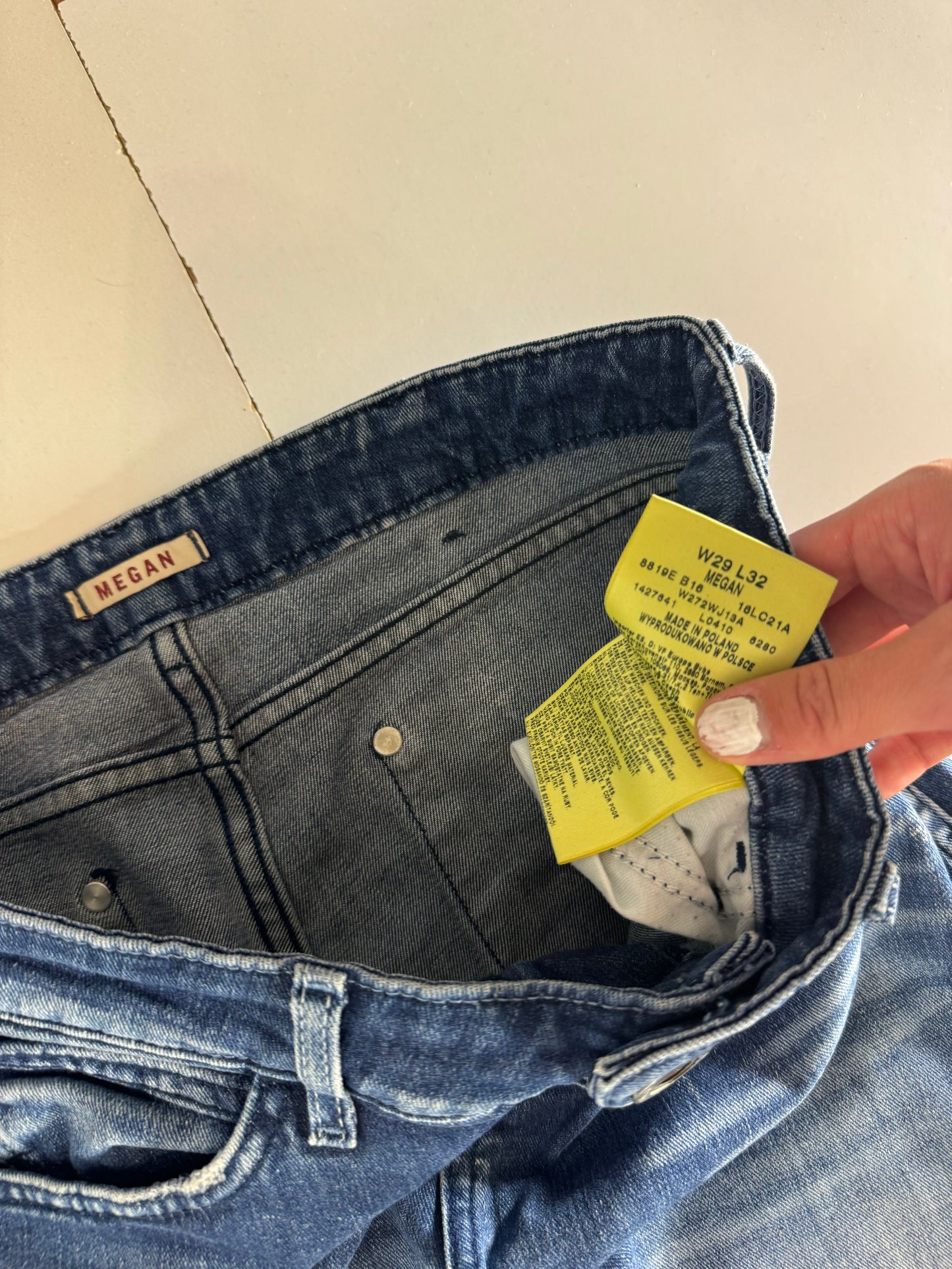 Lågmidjade jeans–stl: S