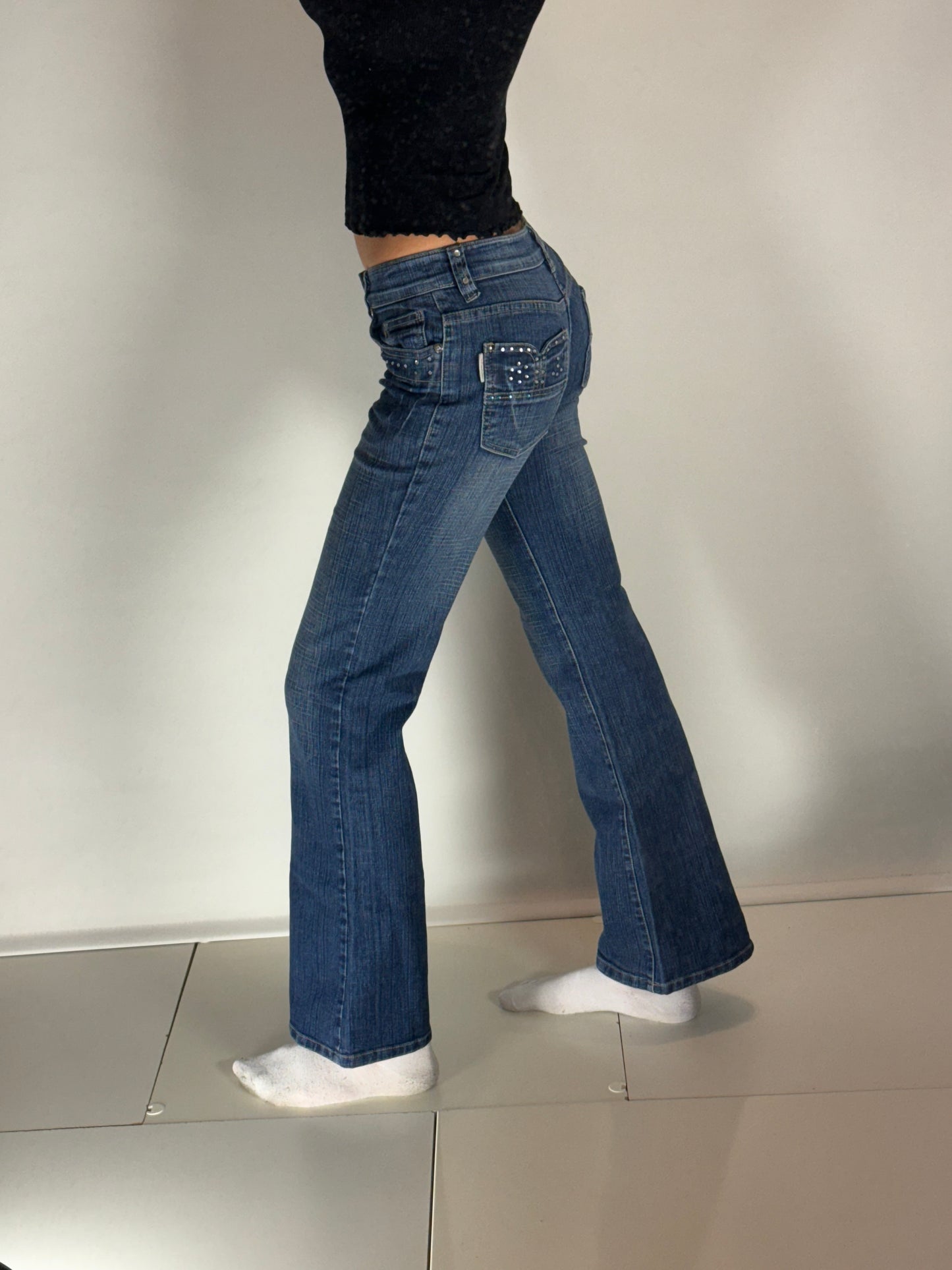 Lågmidjade jeans–stl: XS