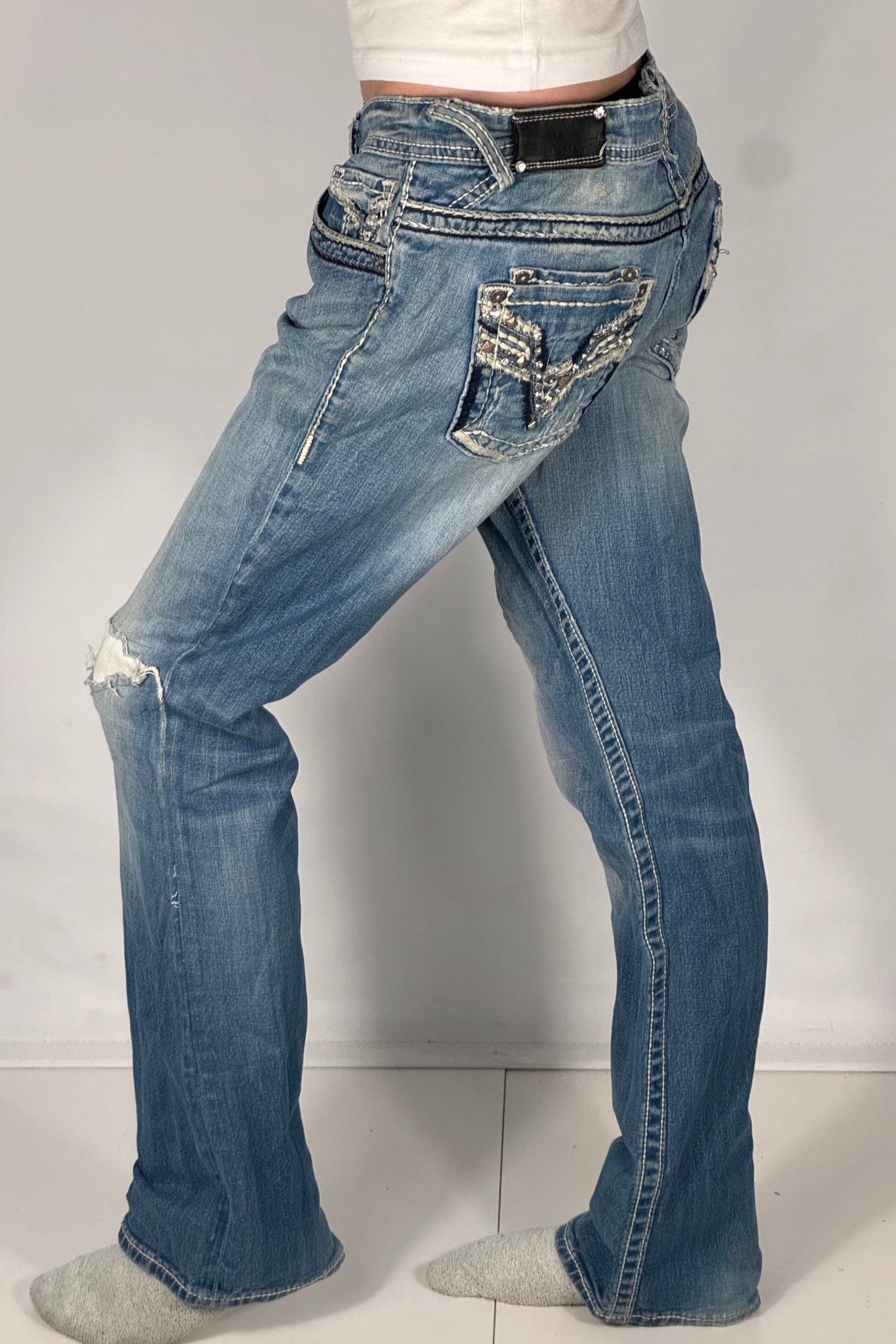 Lavtaljede jeans str: M