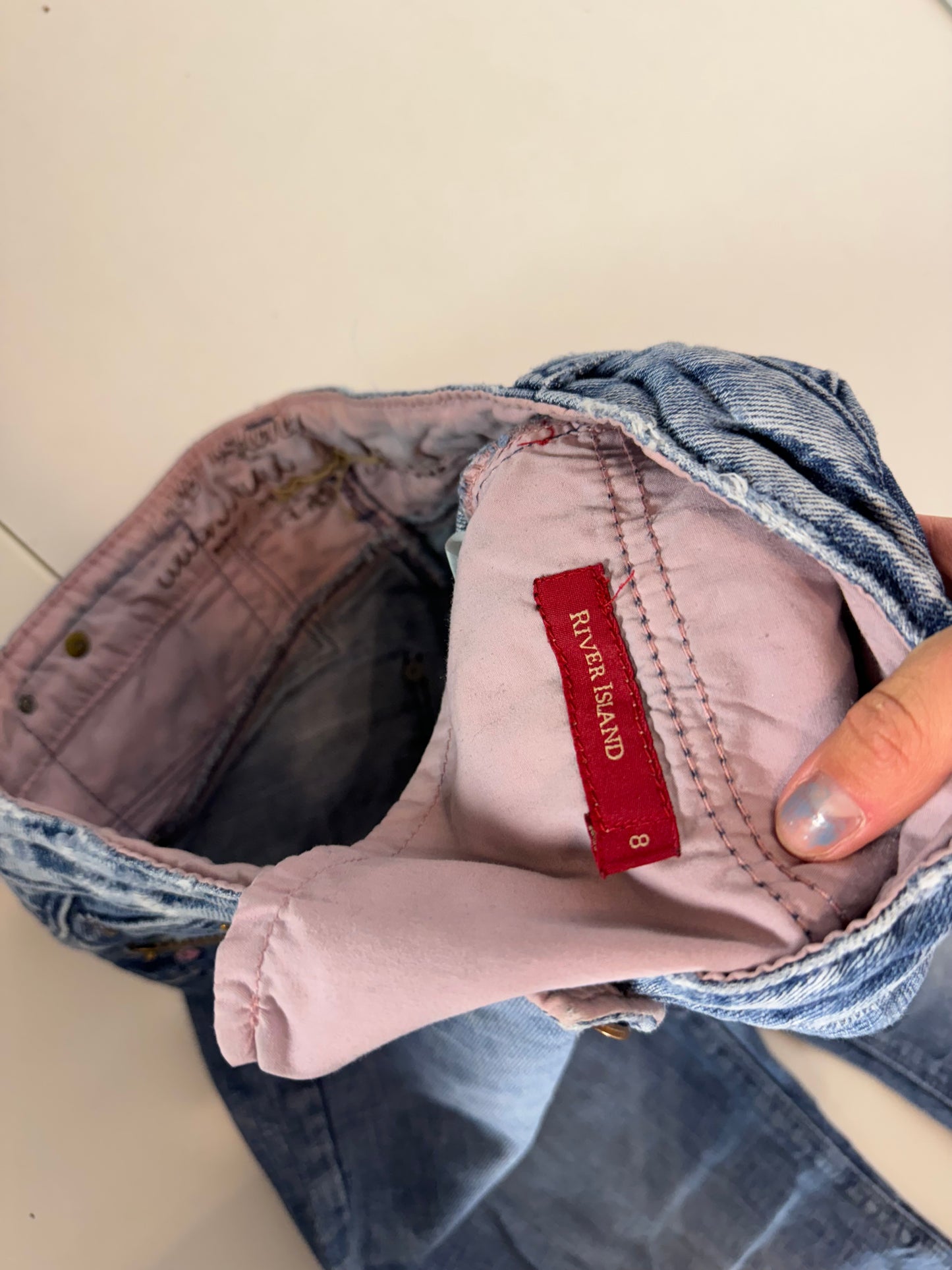 Lågmidjade jeans–stl: S