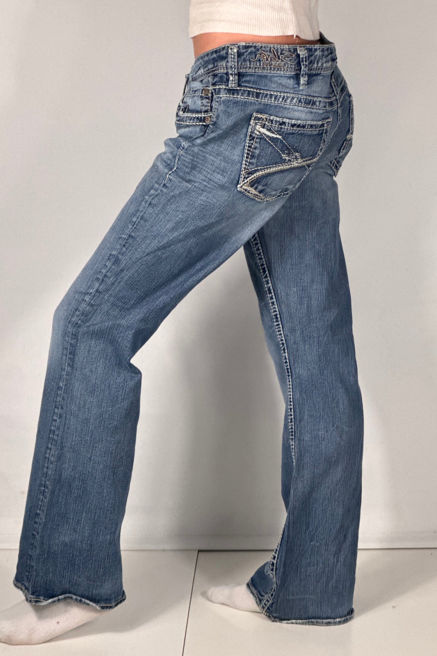 Lavtaljede jeans str: M