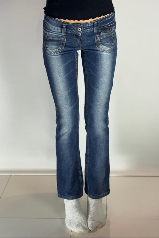 Lågmidjade jeans–stl: XS